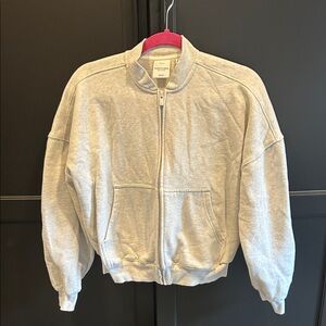 Aritzia Gray Zip Up Sweatfleece